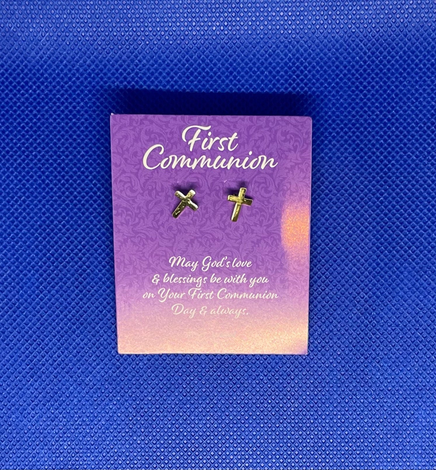 First communion earrings best sale